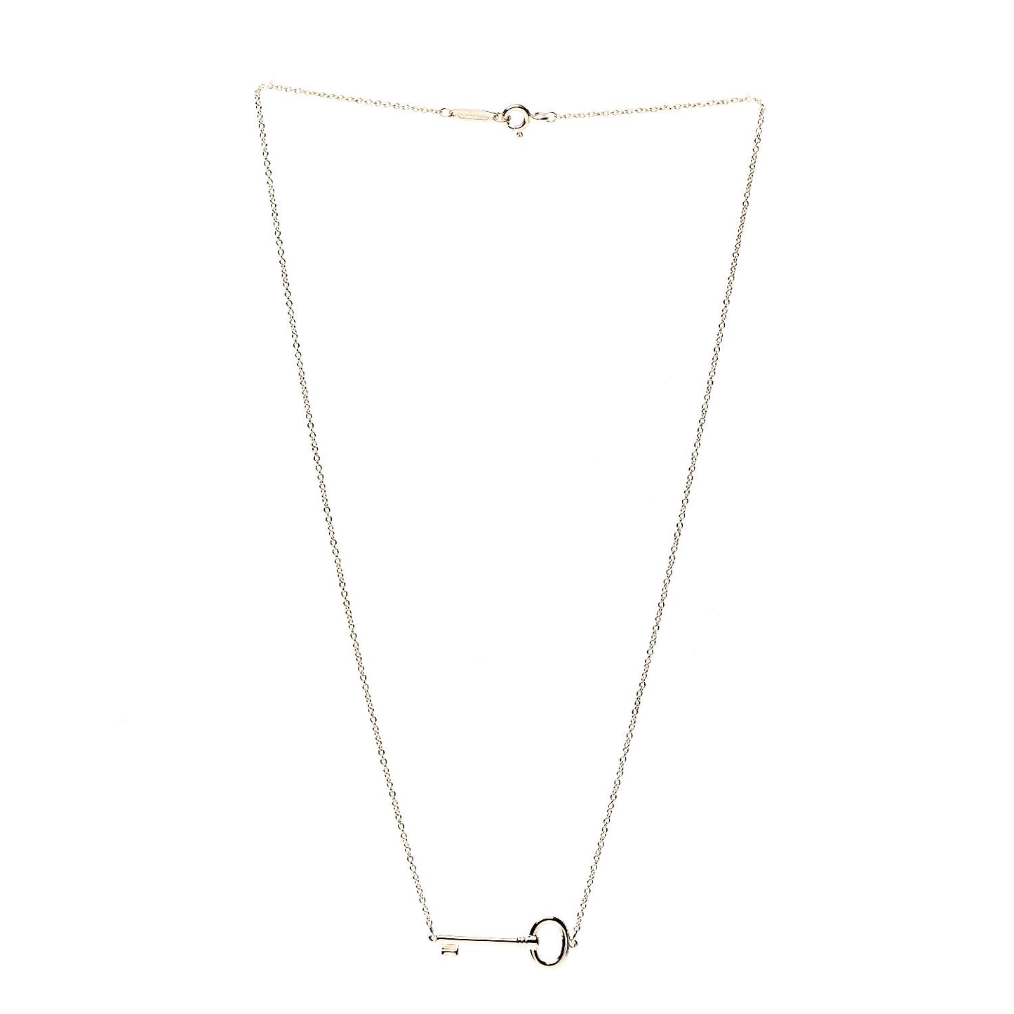 18K Rose Gold East-West Oval Key Pendant Necklace
