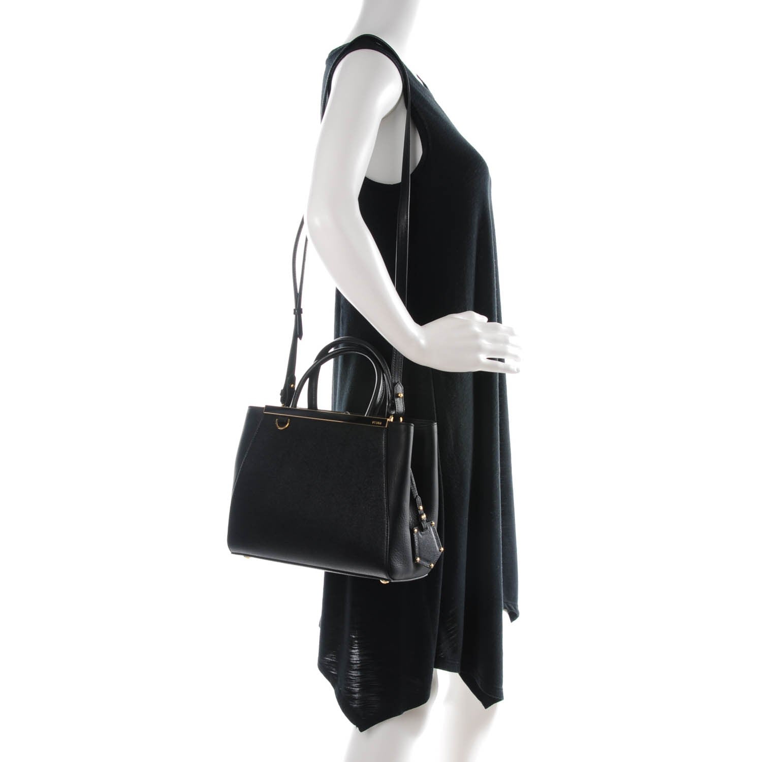 Fendi Vitello Elite Petite 2Jours Tote Black 2 of 7