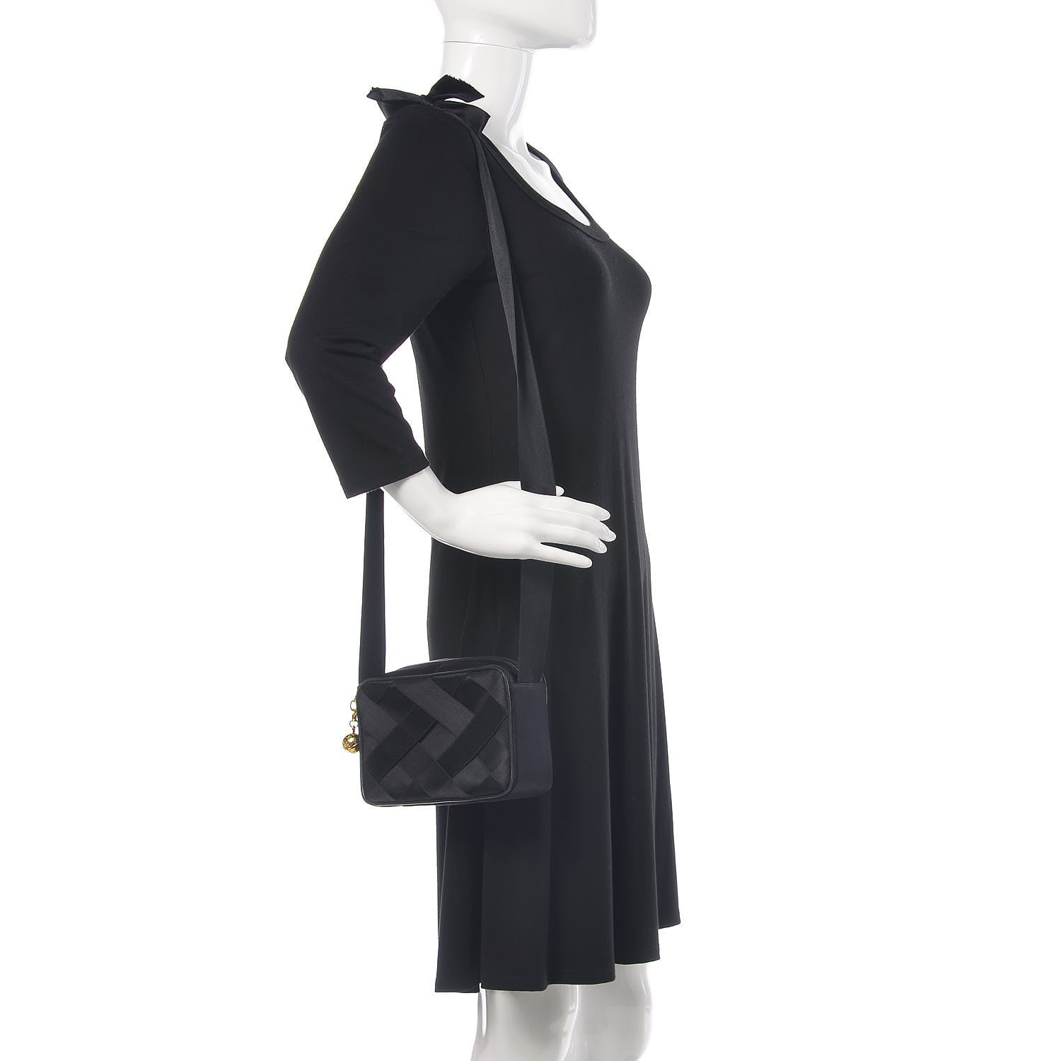 Chanel Satin Bow Camera Case Black 2 of 13