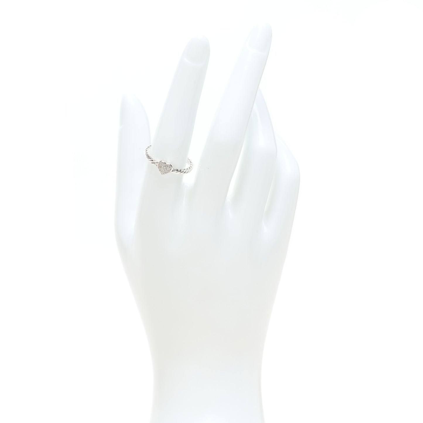Sterling Silver Diamond Cable Classics Heart Ring 55 7.25