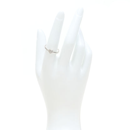 David Yurman Sterling Silver Diamond Cable Classics Heart Ring 55 7.25 2 of 4