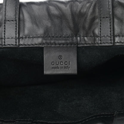 Gucci Calfskin Logo Drawstring Backpack Black 7 of 15