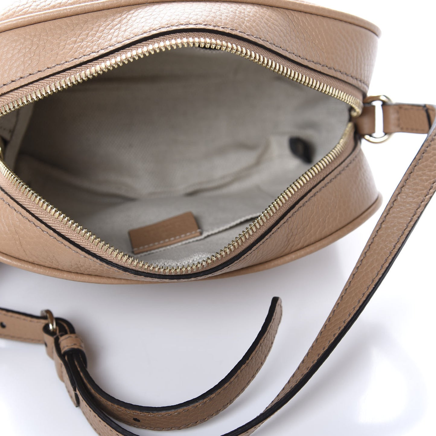 Pebbled Calfskin Small Soho Disco Bag Rose Beige