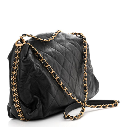 Chanel Calfskin Quilted Coco Shelter Bowling Bag Black 3 of 10