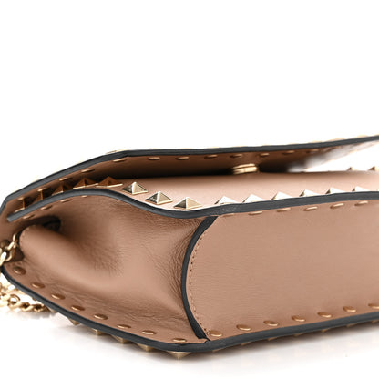 Valentino Garavani Vitello Rockstud Chain Flap Crossbody Bag Poudre 9 of 10