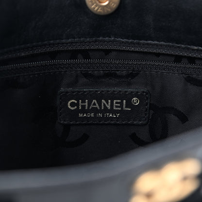 Chanel Patent Perforated Camellia Tote Black 6 of 10