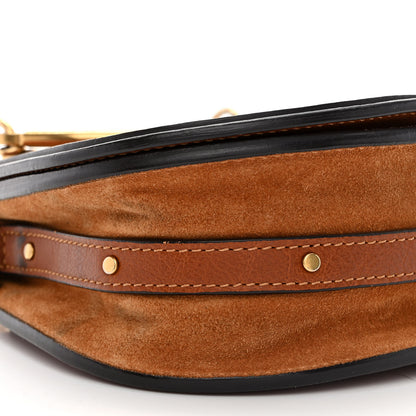 Chloe Calfskin Suede Small Nile Bracelet Bag Caramel 9 of 13