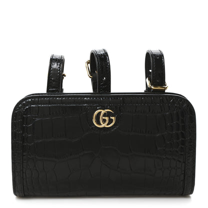 Gucci Crocodile Embossed Arm Bag Black 1 of 10