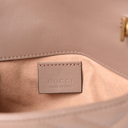 Gucci Calfskin Matelasse Super Mini GG Marmont Shoulder Bag Porcelain Rose 8 of 11