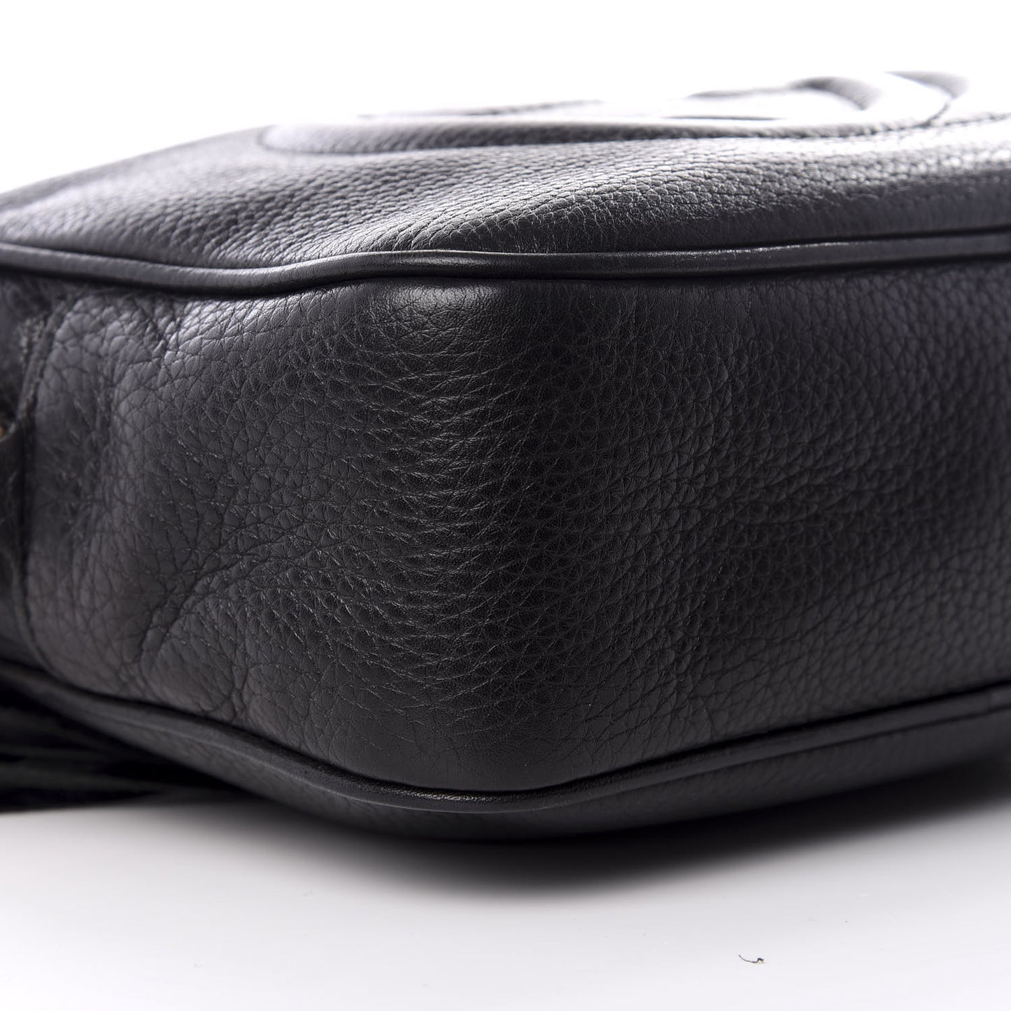 Pebbled Calfskin Small Soho Disco Bag Black