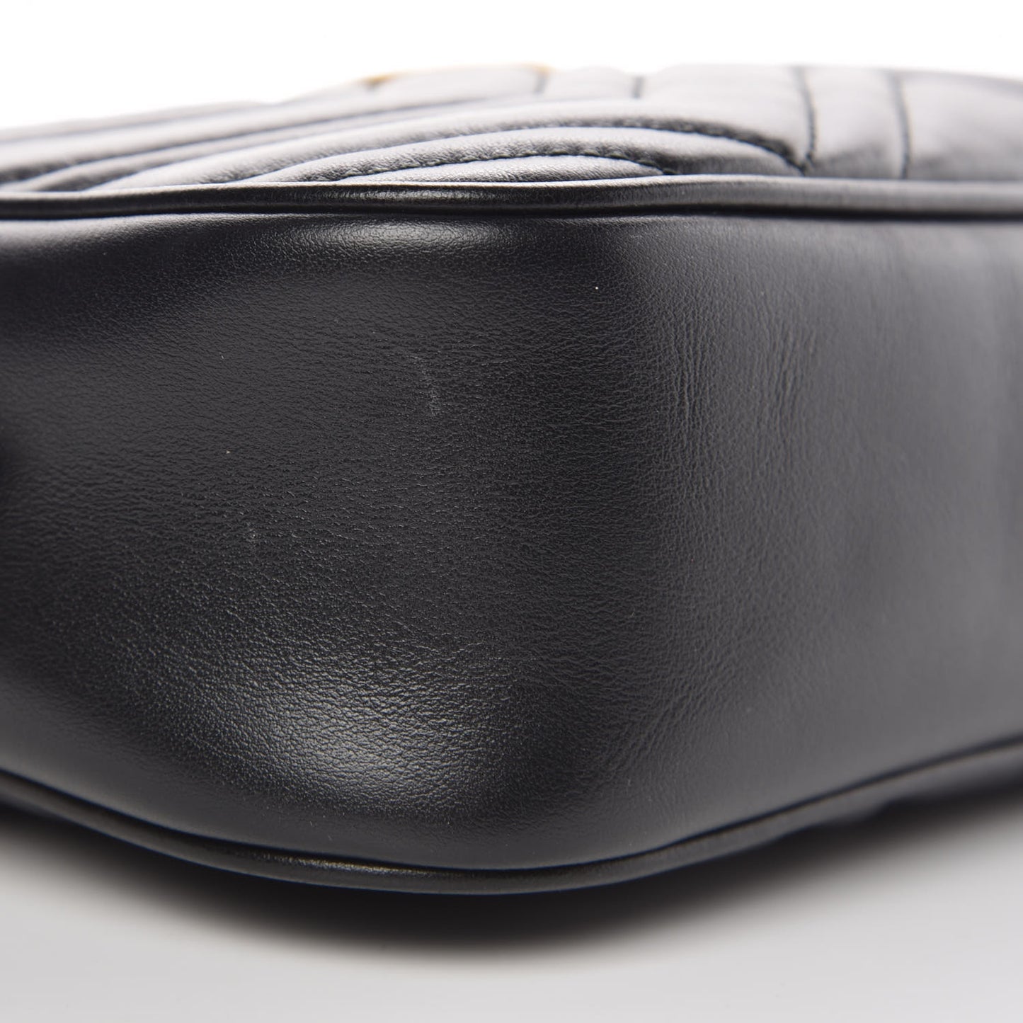 Calfskin Matelasse Small GG Marmont Chain Shoulder Bag Black
