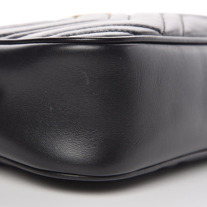 Gucci Calfskin Matelasse Small GG Marmont Chain Shoulder Bag Black 8 of 8