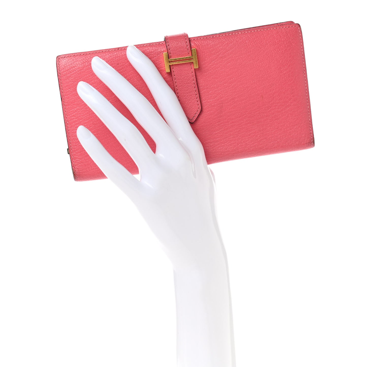 Chevre Mysore Bearn Gusset Wallet Rose Azalee