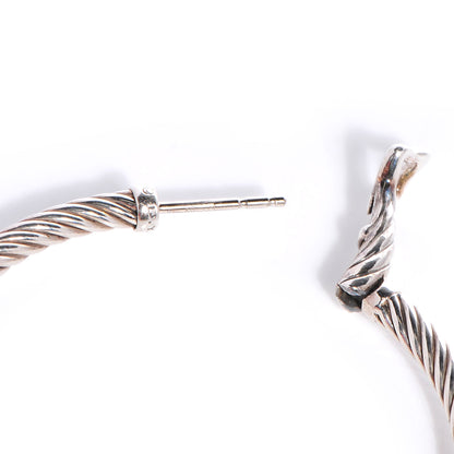 David Yurman Sterling Silver Cable Classics Extra Large Hoop Earrings 3 of 6