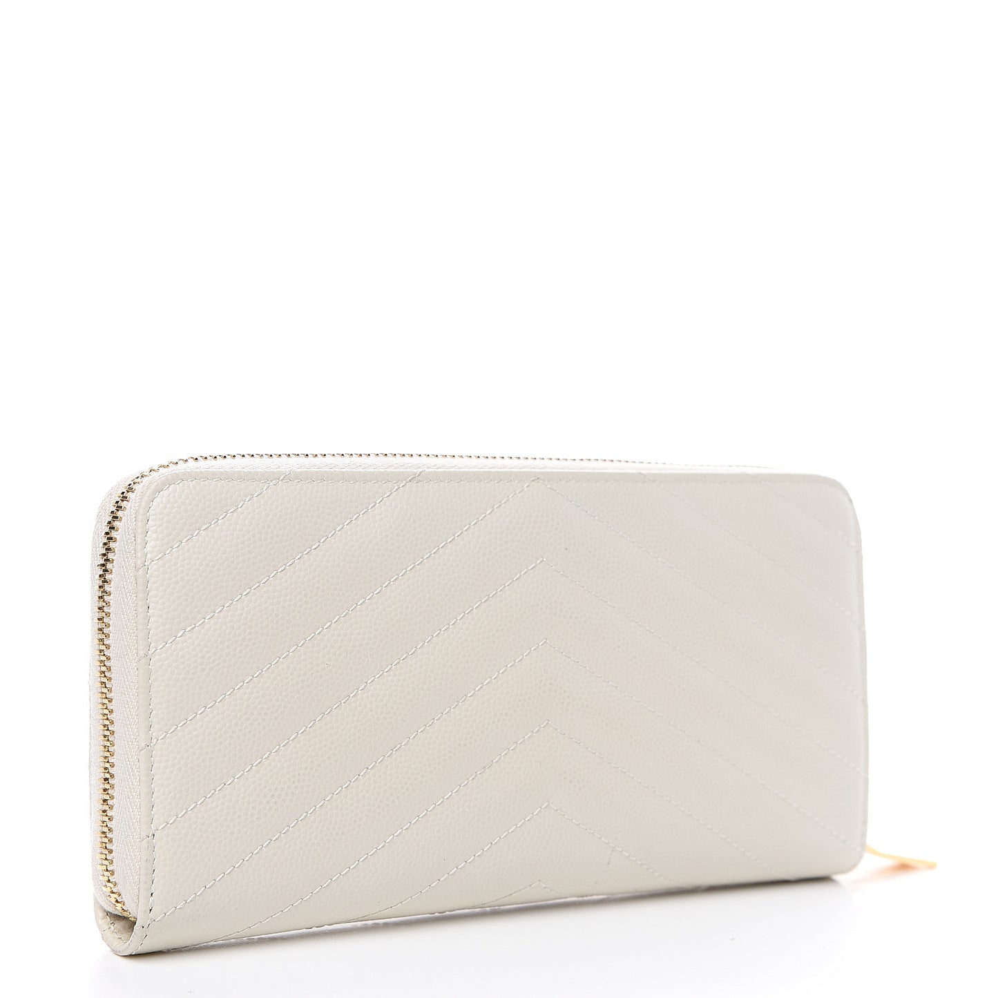 Grain De Poudre Matelasse Chevron Monogram Zip Around Wallet Porcellana