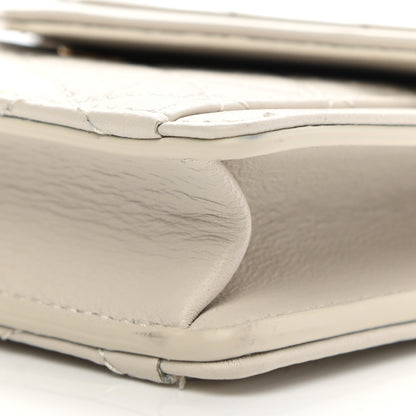 Saint Laurent Lambskin Quilted Monogram Micro Gaby Crossbody Bag Blanc Vintage 9 of 9