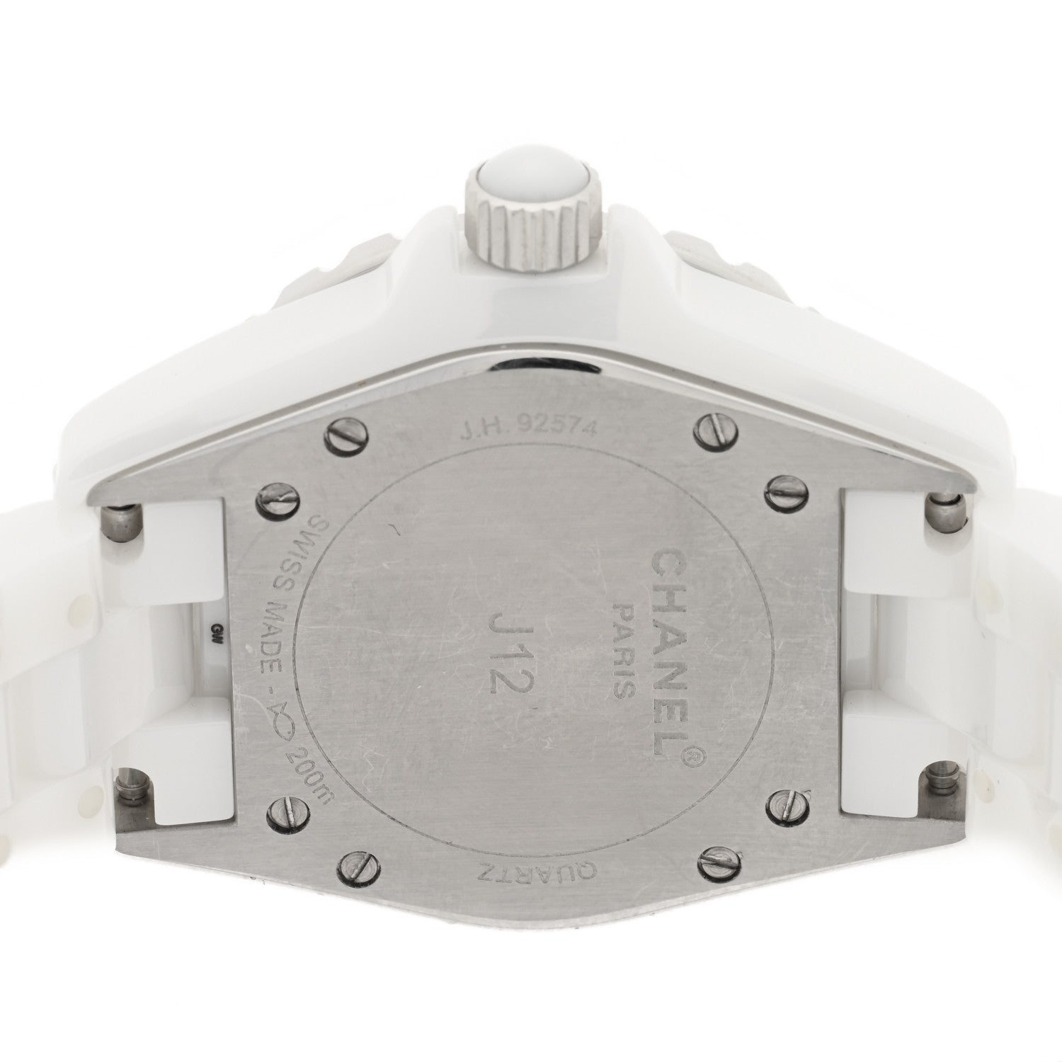 Chanel Stainless Steel Ceramic Diamond 33mm J12 Quartz Watch White 4 of 4