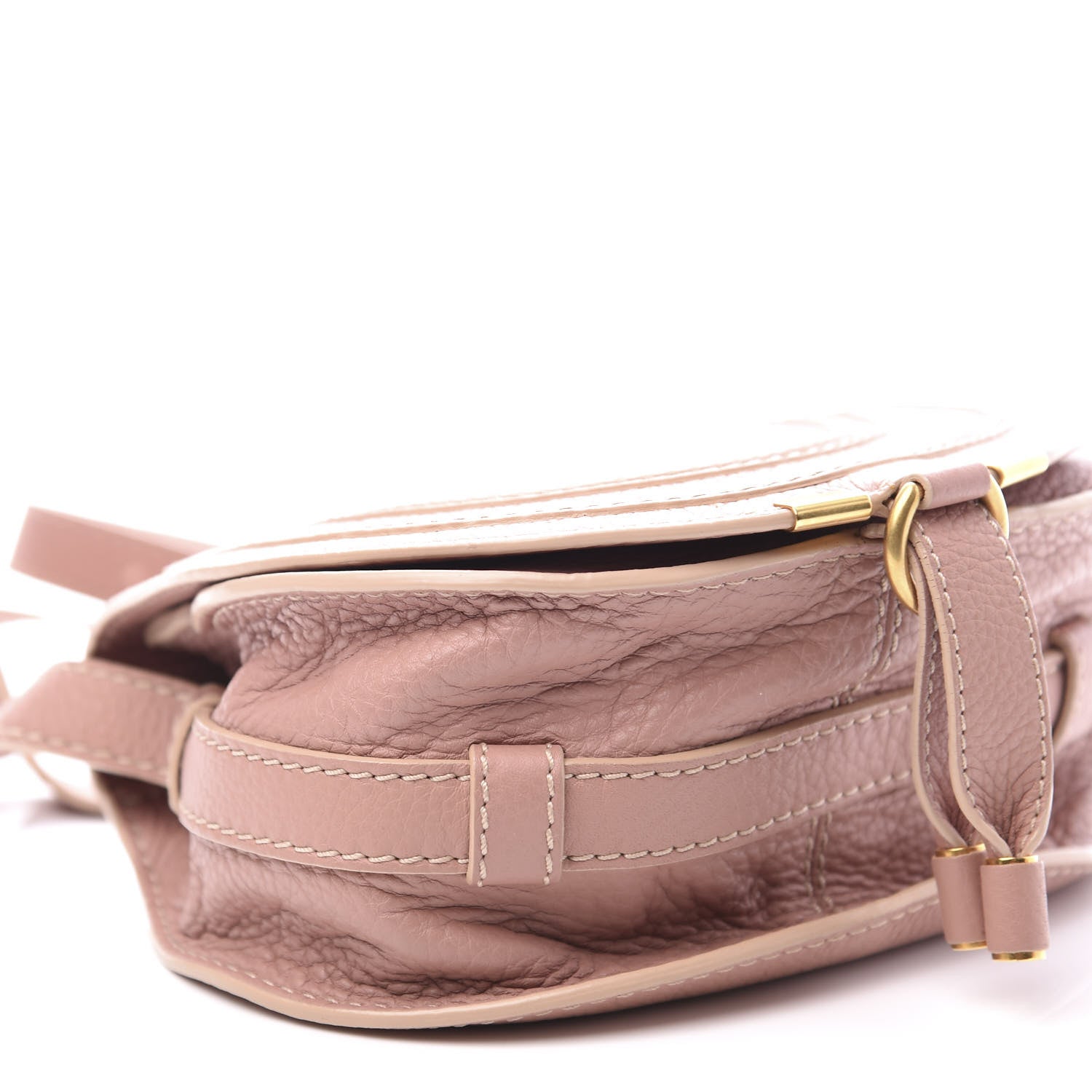 Chloe Grained Calfskin Small Marcie Saddle Bag Anemone Pink 8 of 11