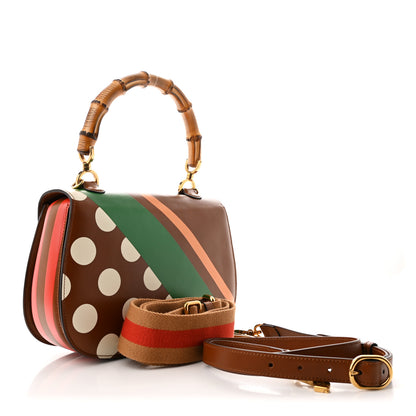 Gucci Calfskin Geometric Print Medium Bamboo 1947 Top Handle Bag Brown 4 of 10