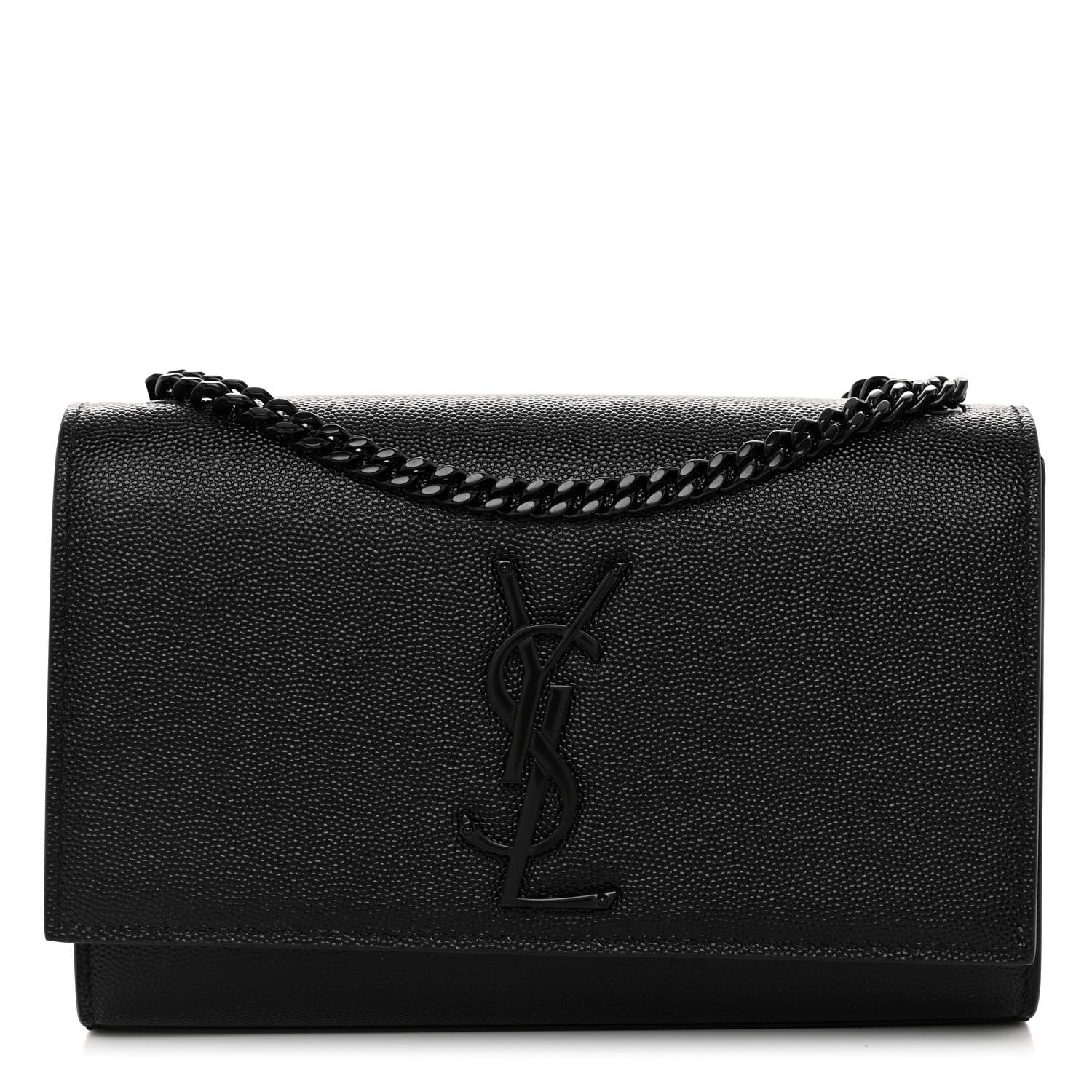 Saint Laurent Grain De Poudre Small Monogram Monochrome Kate Satchel Black 1 of 9