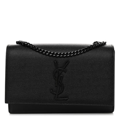 Saint Laurent Grain De Poudre Small Monogram Monochrome Kate Satchel Black 1 of 9