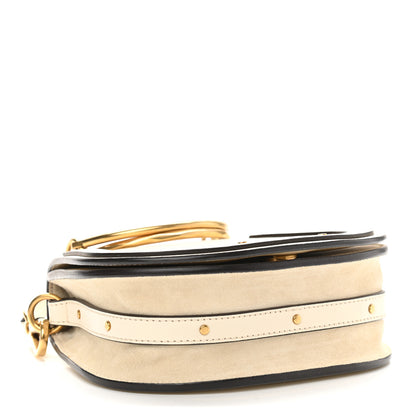 Chloe Calfskin Suede Small Nile Bracelet Bag Off White 4 of 11