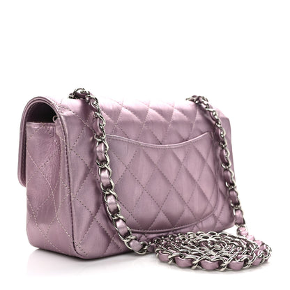 Chanel Metallic Calfskin Quilted Mini Rectangular Flap Pink 3 of 10