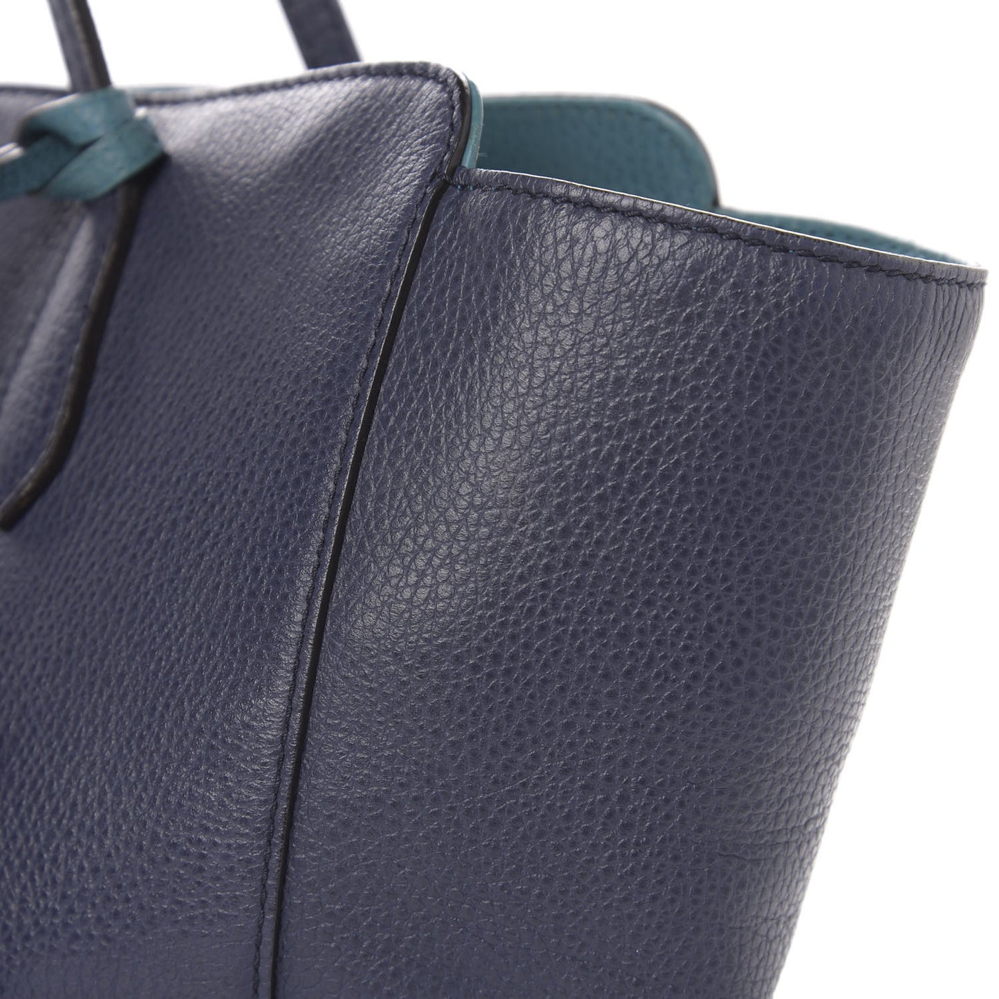 Dollar Calfskin Medium Swing Tote Marine Deep Cobalt