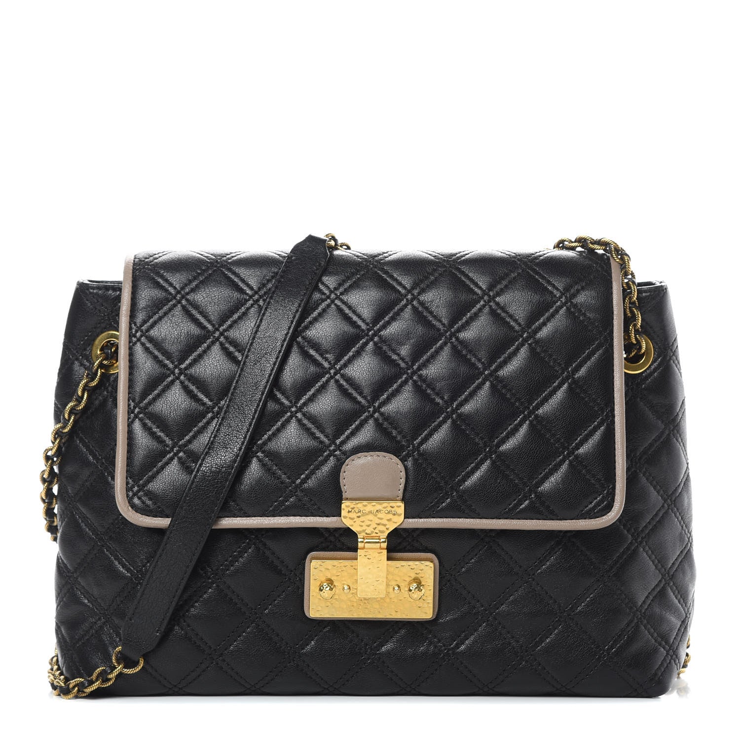 Marc Jacobs Lambskin Quilted Large Baroque Single Flap Bag Black 1 of 9