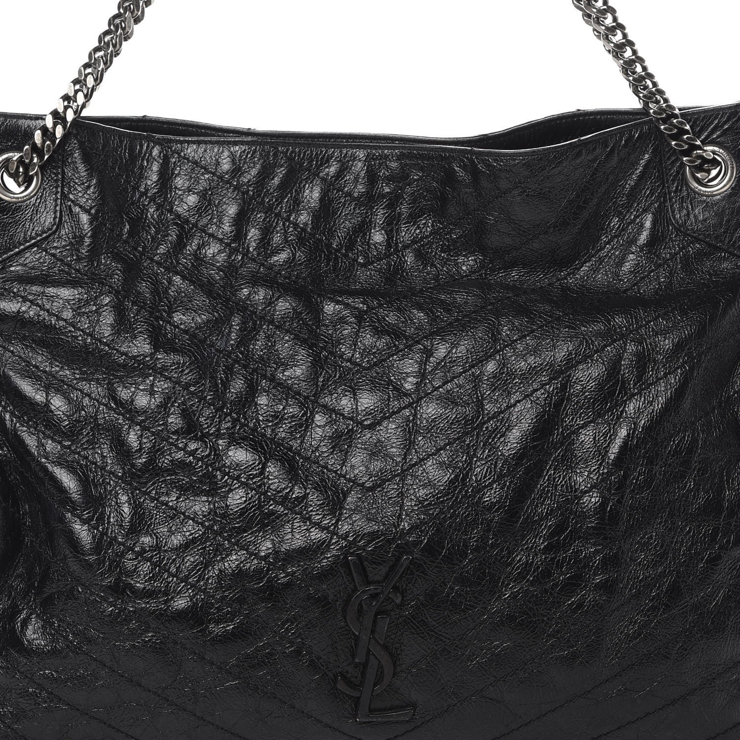 Saint Laurent Crinkled Calfskin Matelasse Monogram Niki Shoulder Bag Black 9 of 18