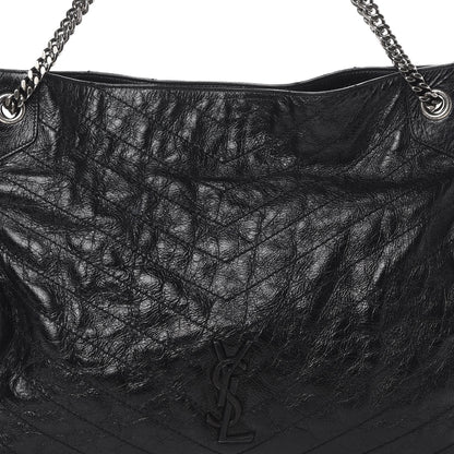 Saint Laurent Crinkled Calfskin Matelasse Monogram Niki Shoulder Bag Black 9 of 18