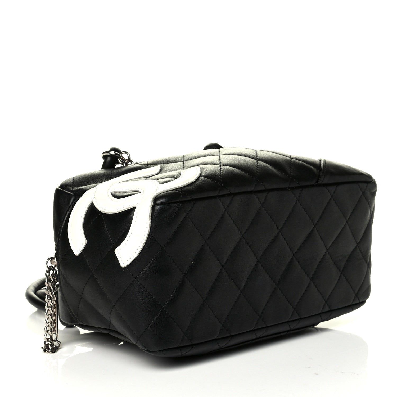 Chanel Calfskin Quilted Cambon Pochette Black White 3 of 7