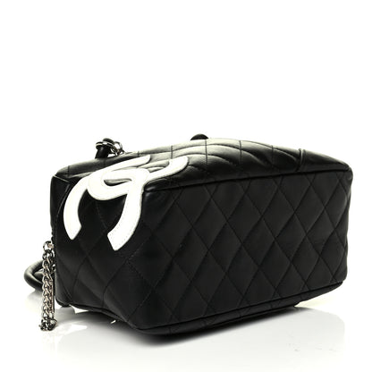 Chanel Calfskin Quilted Cambon Pochette Black White 3 of 7