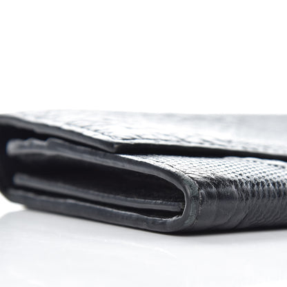 Burberry Signature Grain Calfskin Check Embossed Porter Continental Wallet Black 7 of 9
