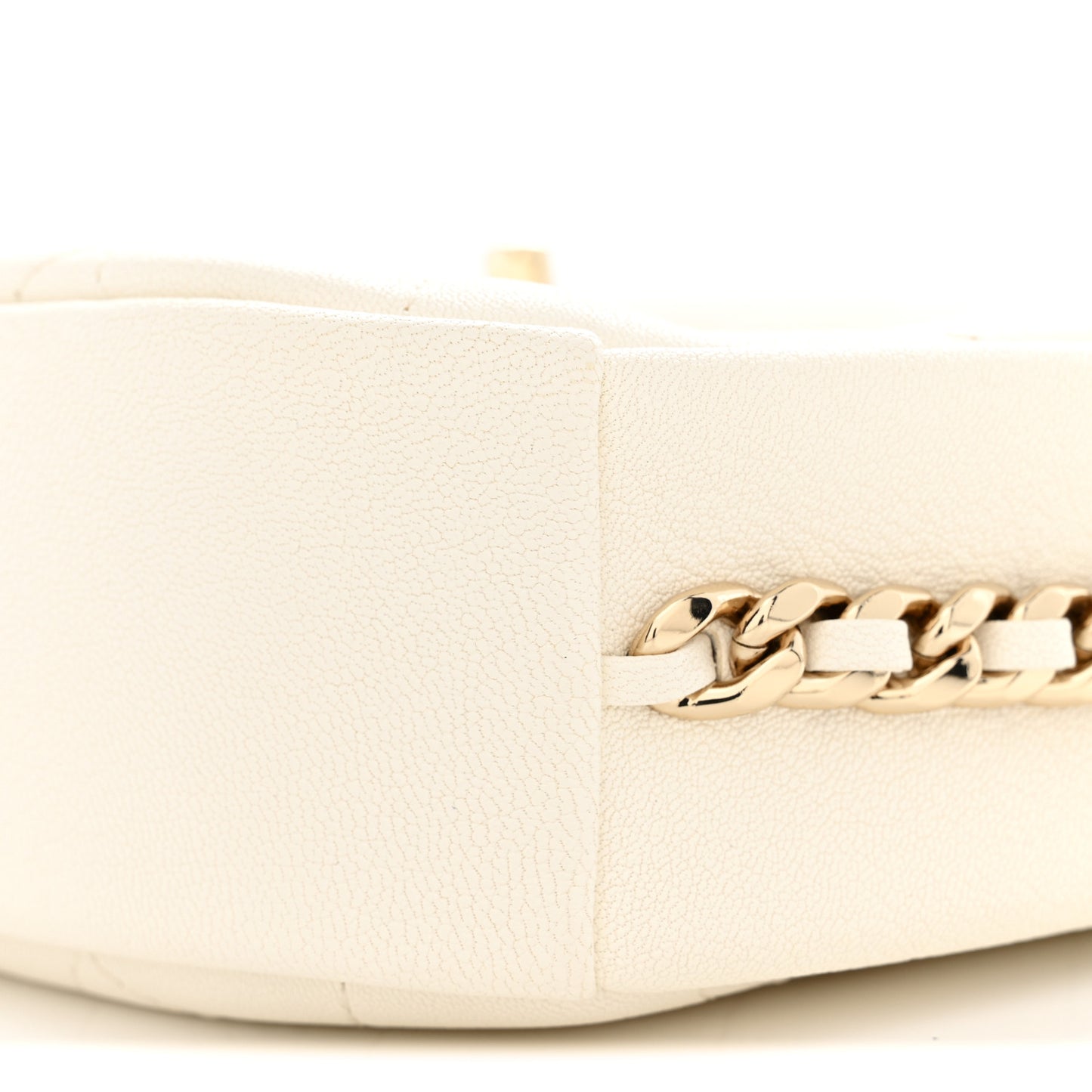 Goatskin Quilted Small Casual Trip Camera Case White