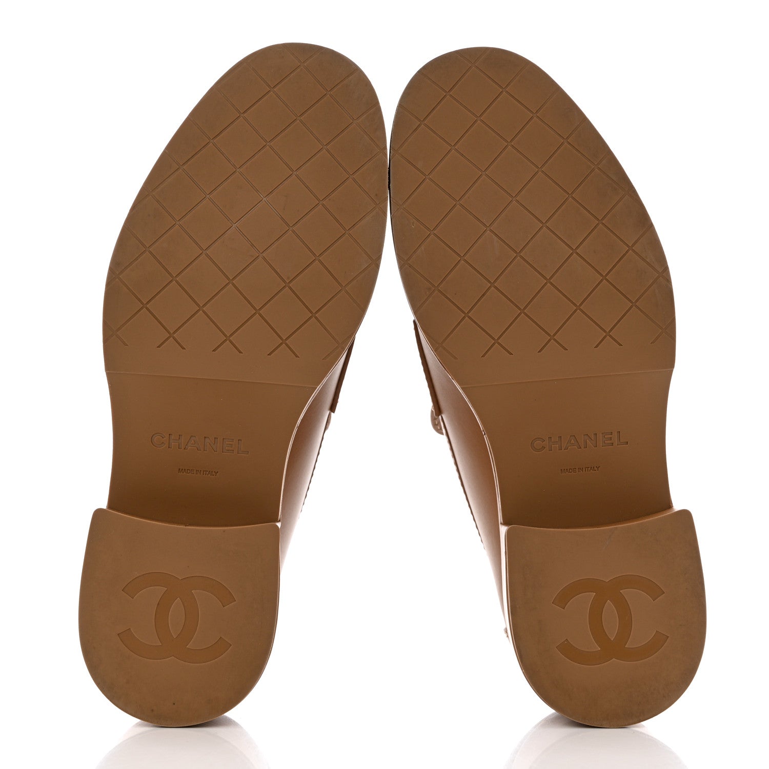 Chanel Calfskin CC Platform Loafers 37.5 Beige 5 of 9
