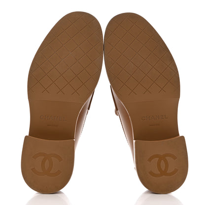Chanel Calfskin CC Platform Loafers 37.5 Beige 5 of 9