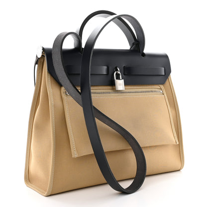 Hermes Vache Hunter Toile Herbag Zip 31 PM Trench Bleu Indigo 4 of 14