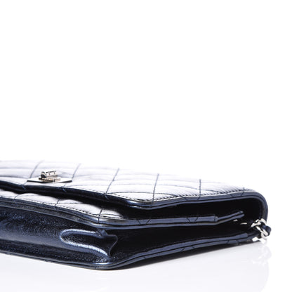 Chanel Metallic Lambskin Quilted Reissue Wallet On Chain WOC Blue 9 of 11