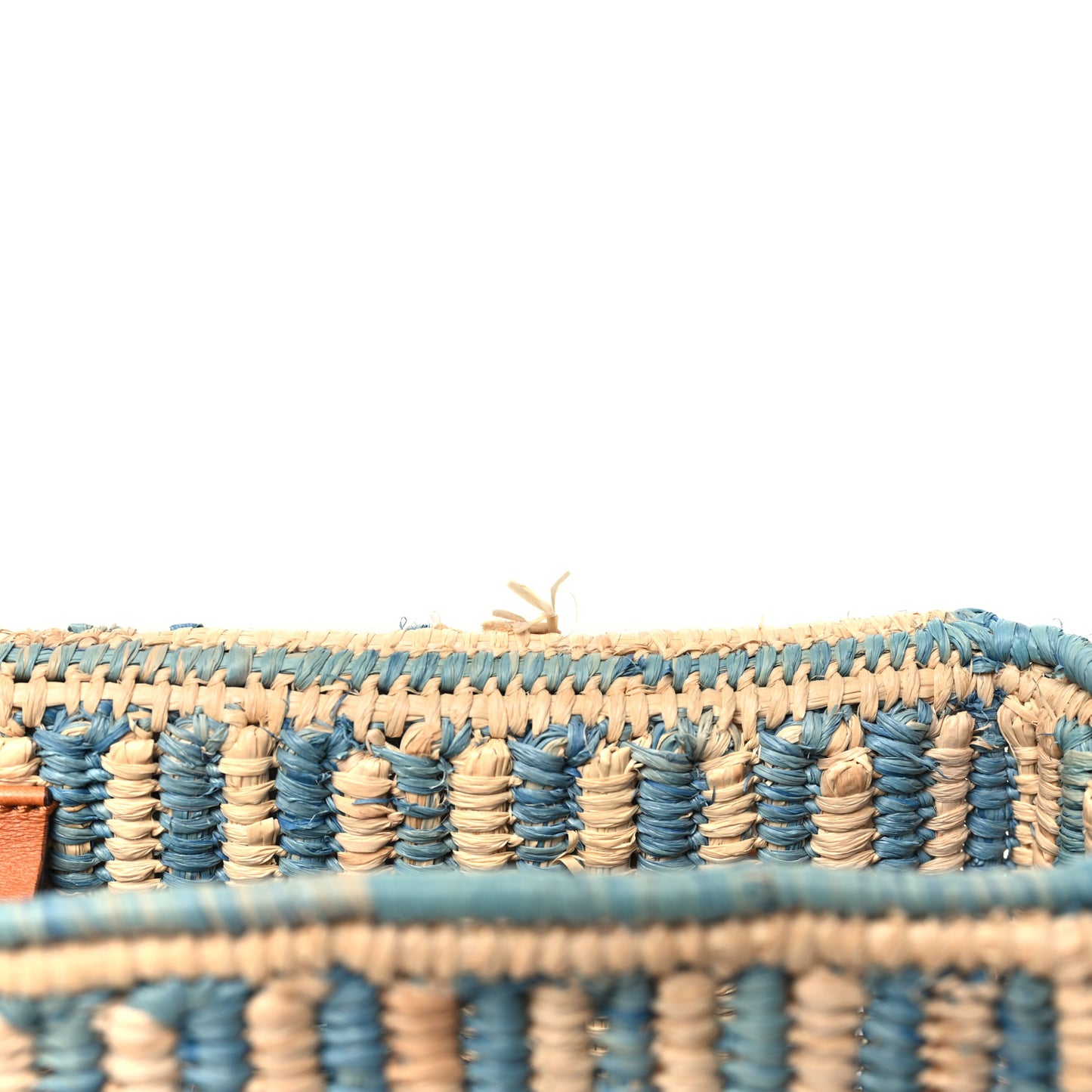 Raffia Woven Small GG Marmont Shoulder Bag Natural Light Blue