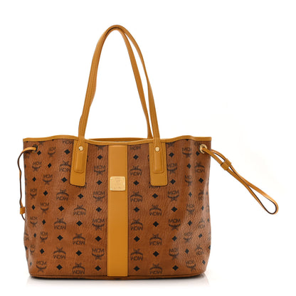 MCM Visetos Medium Liz Reversible Shopper Tote Cognac Yellow 1 of 14