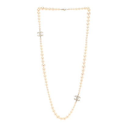 Chanel Graduated Pearl CC Long Necklace Gold 3 of 6