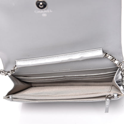 Chanel Patent Strass Wallet On Chain WOC Silver 5 of 16
