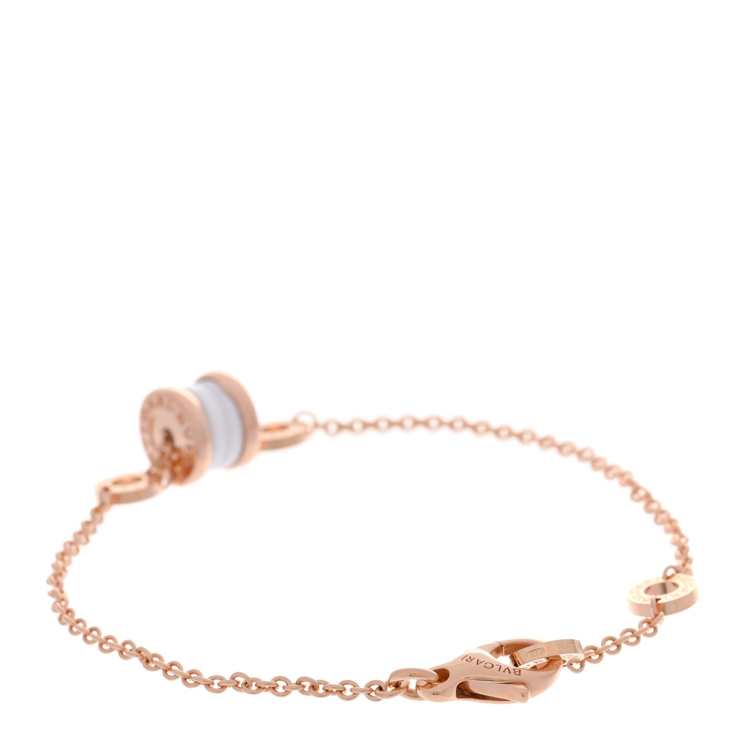 18K Rose Gold White Ceramic B.Zero1 Bracelet SM