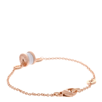 Bulgari 18K Rose Gold White Ceramic B.Zero1 Bracelet SM 2 of 5