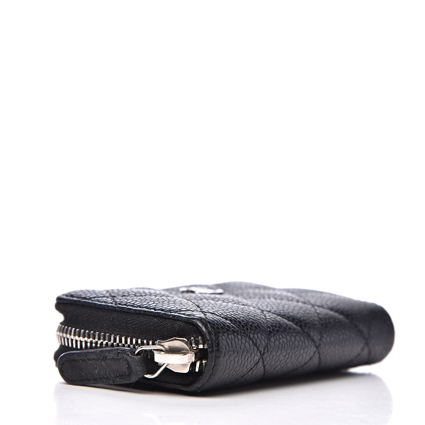Caviar Quilted Zip Coin Purse Black