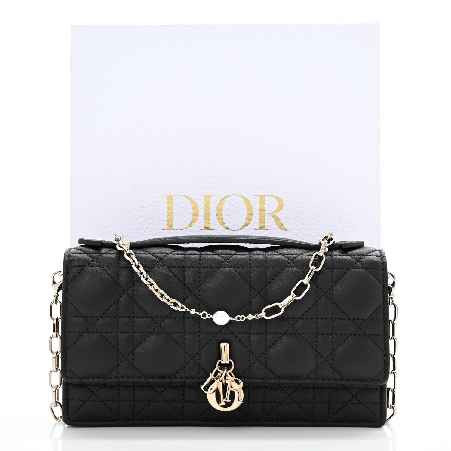 Christian Dior Lambskin Cannage Lady Dior Phone Pouch Black 11 of 11