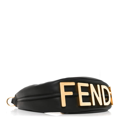 Fendi Vitello Grace Matte Small Fendigraphy Hobo Bag Black 3 of 9