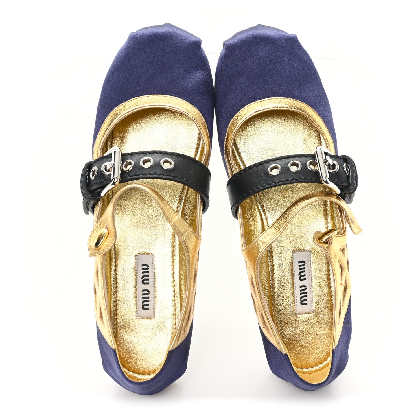 Nappa Silk Raso Ballerina Mules 35.5 Baltico Oro