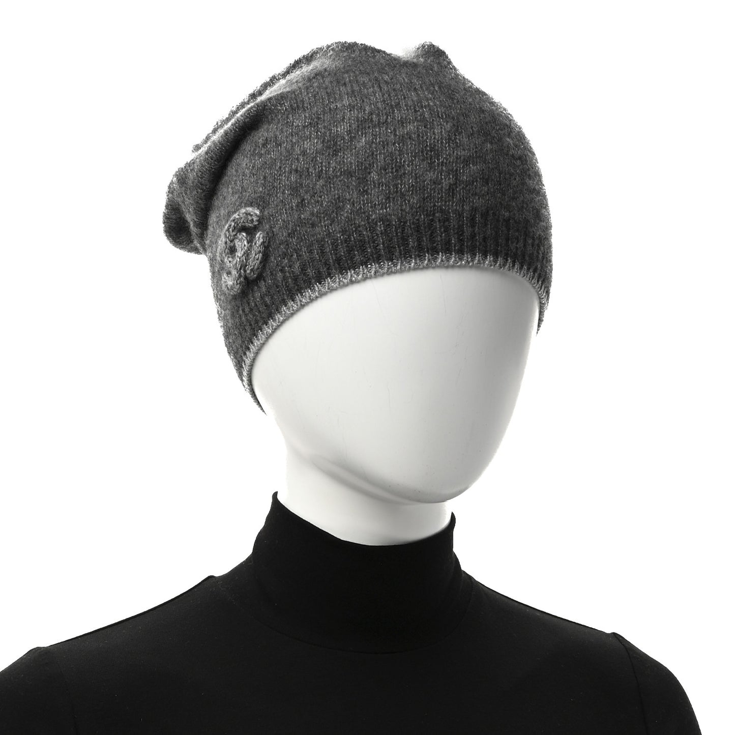 Cashmere Blend CC Beanie Hat Grey